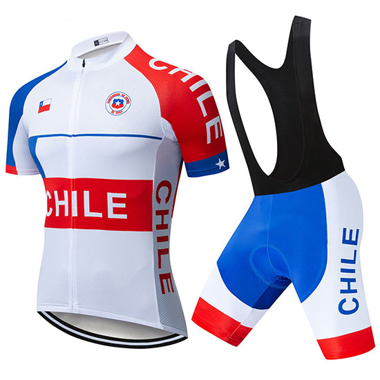 2019 Maillot Chile Tirantes Mangas Cortas Blanco Rojo